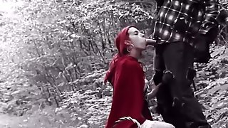 Little Red Riding Hood fucked on the sweet forest trail